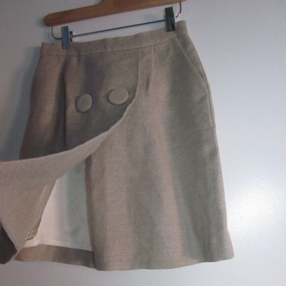 Phillip Lim 3.1 Silk Lined Tan Linen Skirt Size 0  with 28" Waist Rear Zipper - Picture 4 of 10